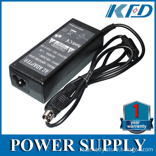 24V 2.5A Adapter for HP Printer Power Adapter with 3 Tip